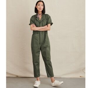 Alex Mill Standard Short Sleeve Jumpsuit utilitarian medium women’s olive green